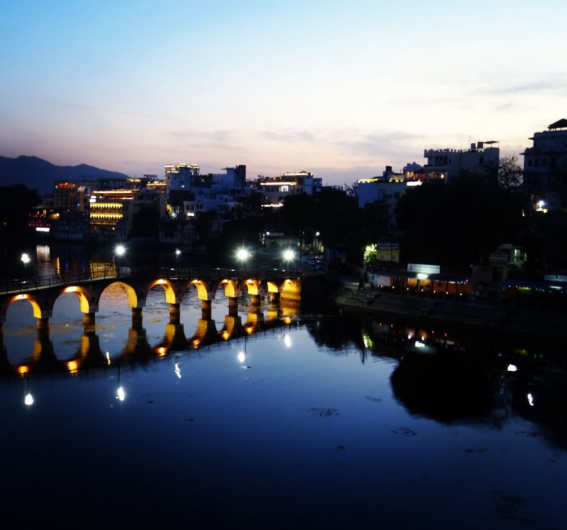 Udaipur Bridge at Night places to visit in India