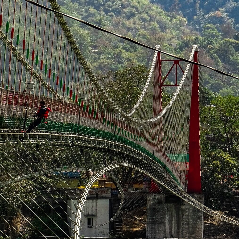 Working on Ram Jula Bridge Rishikesh