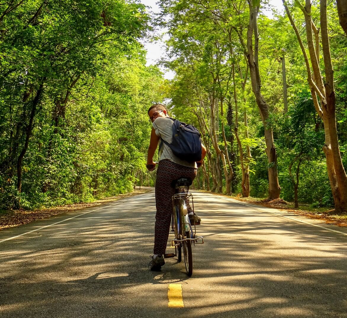 Cycling round Kamphaeng Phet Historical Park