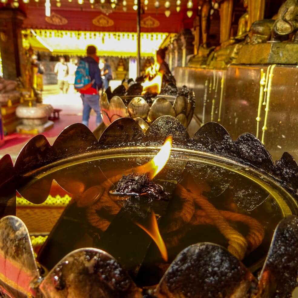 flames Doi Suthep temple