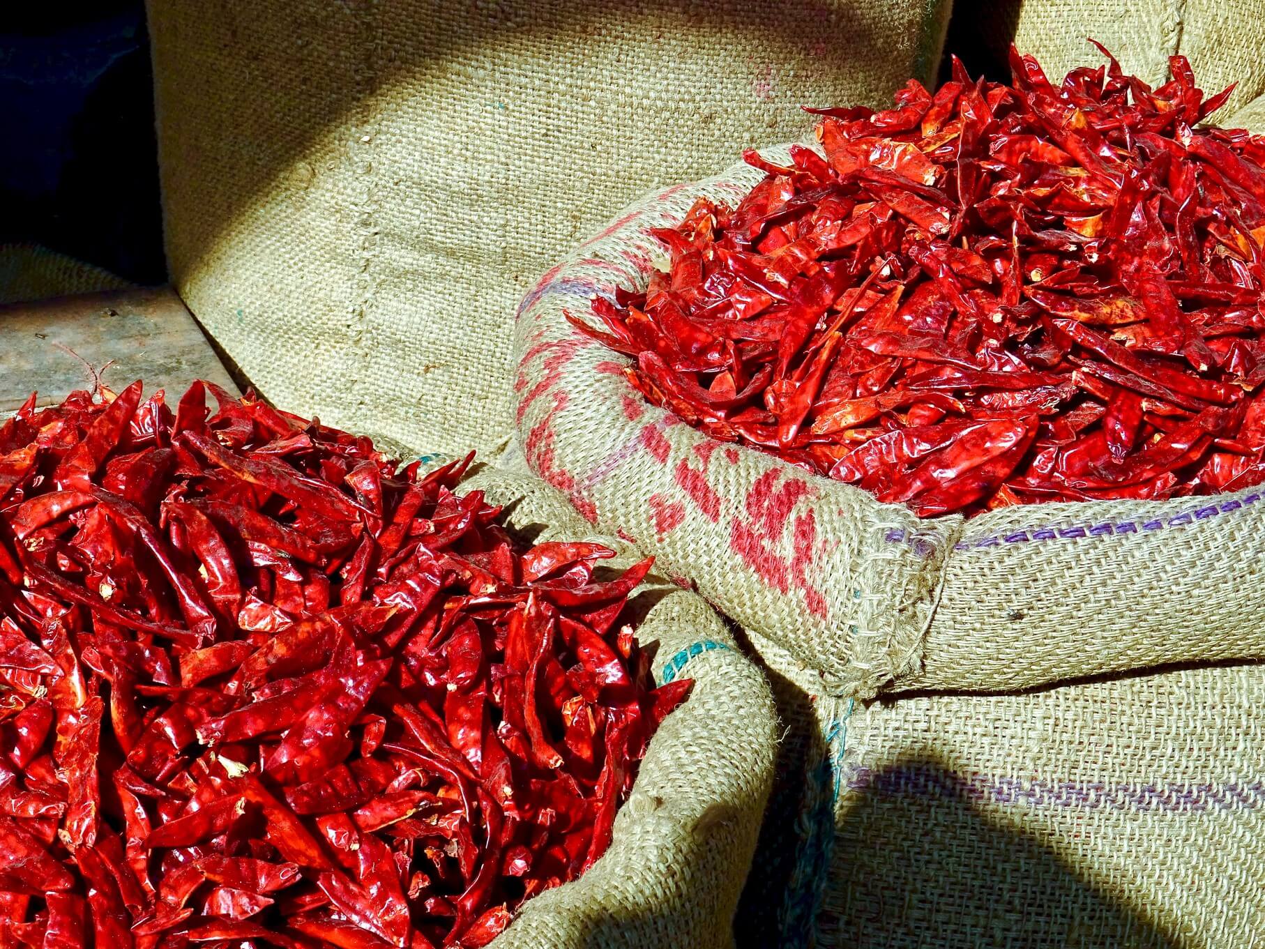 sack of red chillies