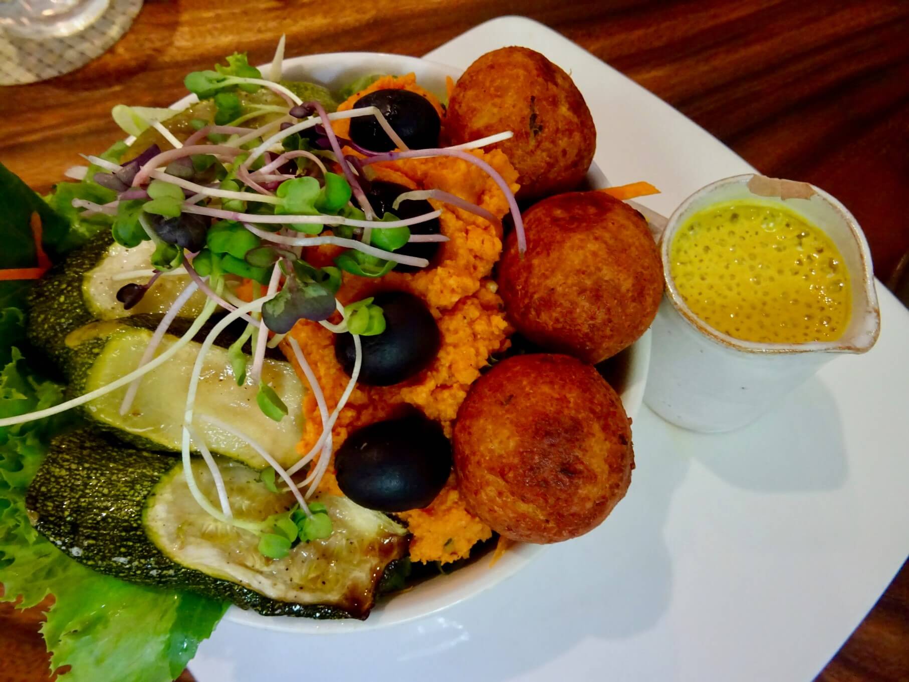 Falafel bowl from Backyard Cafe Phnom Penh