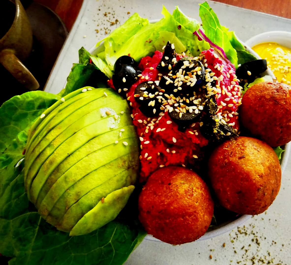 vegan falafel bowl Vibe Siem Reap social enterprise cafes in Siem Reap