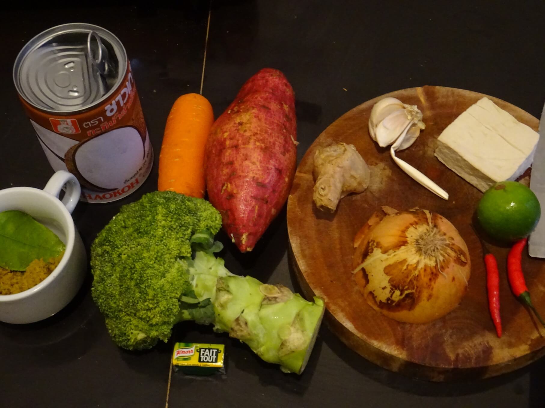 Ingredients to make a Cambodian Yellow Curry