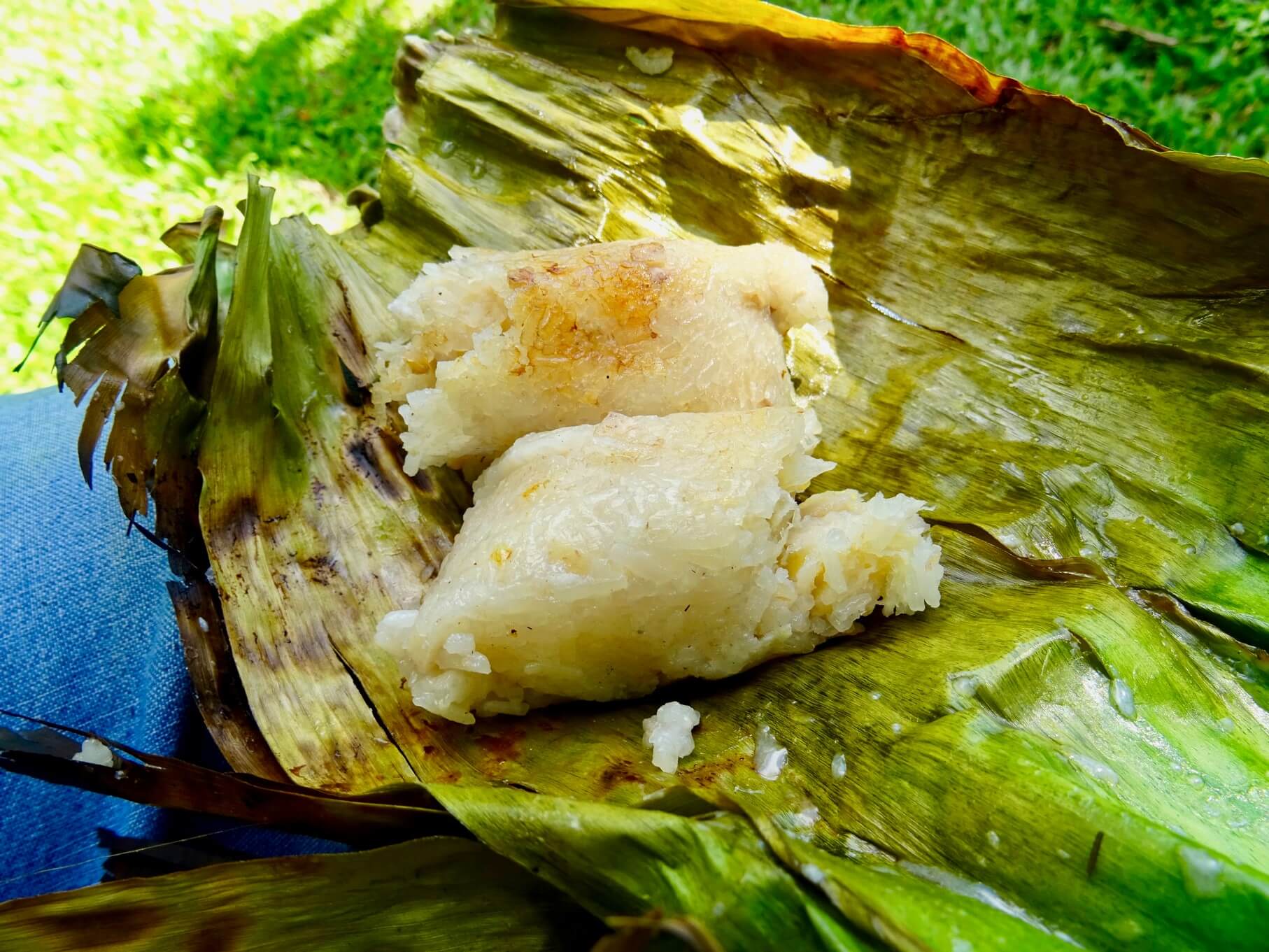 banana sticky rice vegan street food in Siem Reap