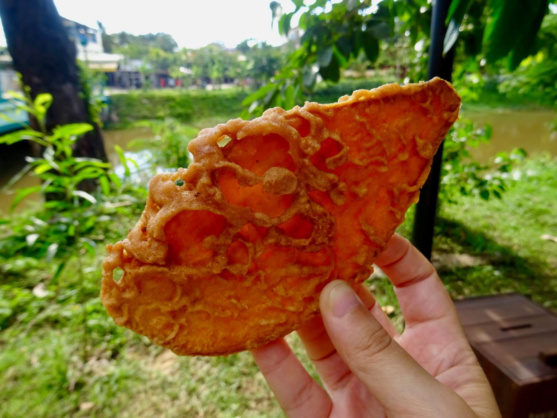 Sweet Potato Fritter, Vegan Street Food in Siem Reap