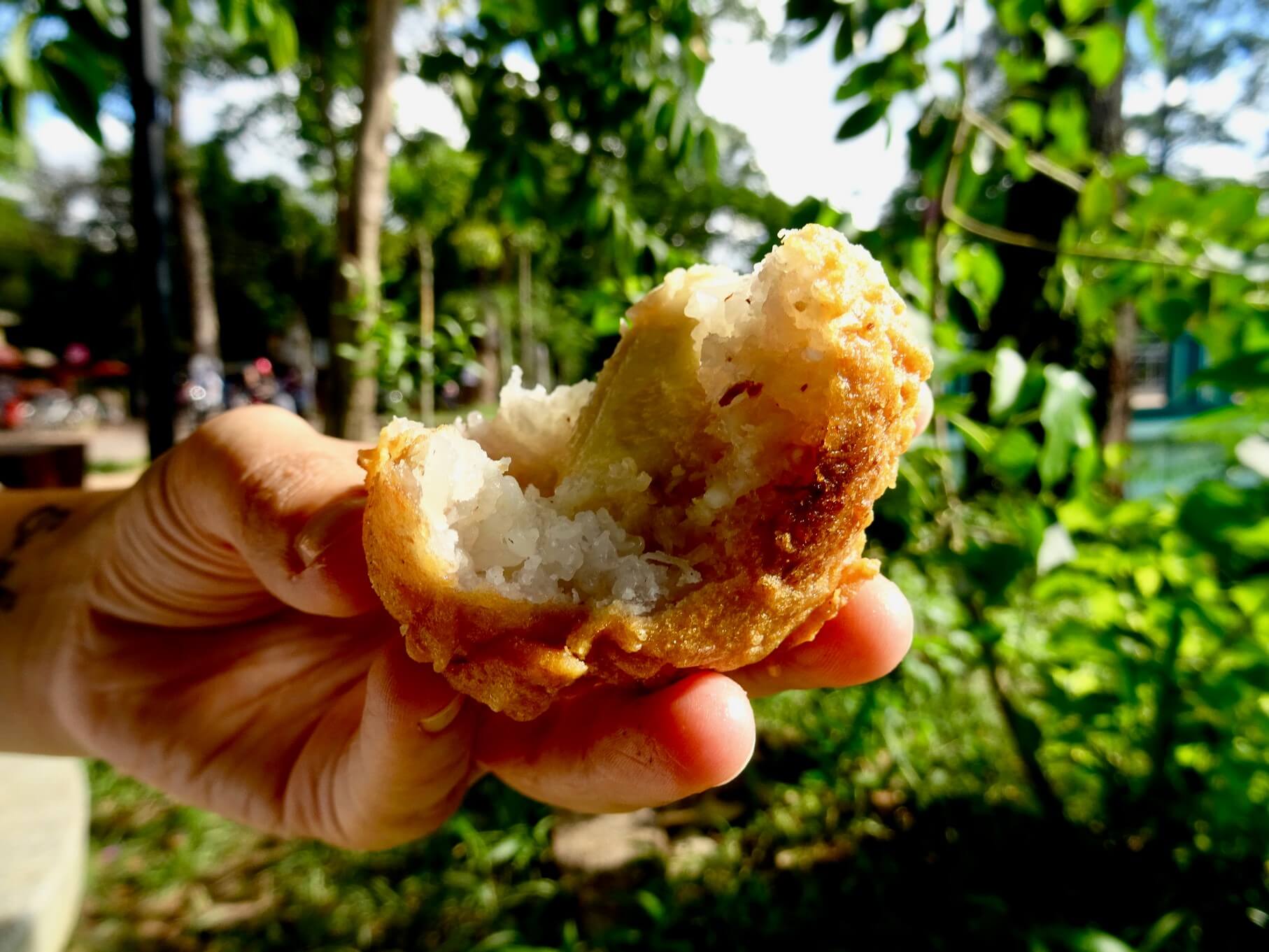 street food banana coconut ball